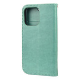 For iPhone 13 Case, Playful Butterflies PU Leather Wallet Cover, Stand, Green | iCoverLover Australia