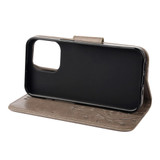 For iPhone 13 Pro Case, Playful Butterflies PU Leather Wallet Cover, Stand, Grey | iCoverLover Australia