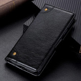 For iPhone 13 Pro Case, Retro PU Leather Wallet Cover, Copper Accents, Black | iCoverLover Australia