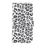 For iPhone 13 Case, Leopard Print Folio PU Leather Wallet Cover, Card Slot, Holder, White | iCoverLover Australia