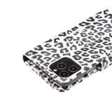 For iPhone 13 Case, Leopard Print Folio PU Leather Wallet Cover, Card Slot, Holder, White | iCoverLover Australia