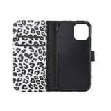 For iPhone 13 Pro Case, Leopard Print Folio PU Leather Wallet Cover, Card Slot, Holder, White | iCoverLover Australia