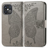 For iPhone 13 Pro Max Case, Butterfly PU Leather Wallet Cover, Lanyard & Stand, Grey | iCoverLover Australia