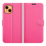 For iPhone 13 Case, Lychee PU Leather Wallet Folio Cover, Kickstand, Rose Red | iCoverLover Australia