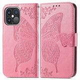 For iPhone 13 Pro Case, Butterfly PU Leather Wallet Cover, Lanyard & Stand, Pink | iCoverLover Australia