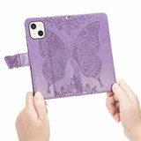 For iPhone 13 Case, Butterfly PU Leather Wallet Cover, Lanyard & Stand, Light Purple | iCoverLover Australia