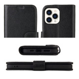 For iPhone 13 Pro Case iCoverLover Black Genuine Cow Leather Wallet Folio Cover | iCoverLover Australia