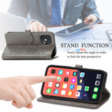 For iPhone 13 Pro Max Case, Mandala Emboss PU Leather Wallet Cover, Stand, Lanyard, Grey | iCoverLover Australia