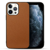 For iPhone 13 Pro Max Case Genuine Leather Durable Slim Fit Protective Cover Brown | iCoverLover Australia