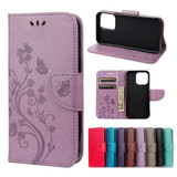 For iPhone 13 Case, Playful Butterflies PU Leather Wallet Cover, Stand, Light Purple | iCoverLover Australia