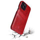 For iPhone 13 Pro Max Case Deluxe Leather Wallet Back Shell Slim Cover Red | iCoverLover Australia