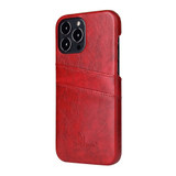 For iPhone 13 Pro Case Deluxe Leather Wallet Back Shell Slim Cover Red | iCoverLover Australia