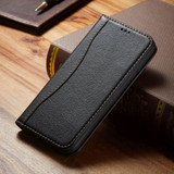 For iPhone 13 Mini Case Black Fierre Shann Genuine Cowhide Leather Wallet Cover | iCoverLover Australia