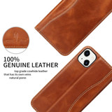 For iPhone 13 Mini Case Brown Fierre Shann Genuine Cowhide Leather Wallet Cover | iCoverLover Australia