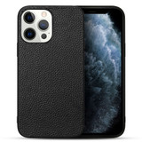 For iPhone 13 Pro Max Case Genuine Leather Durable Slim Fit Protective Cover Black | iCoverLover Australia
