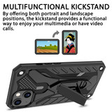 For iPhone 13 Case Armour Strong Shockproof Tough Cover with Kickstand Black | iCoverLover Australia