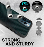 For iPhone 12/12 Pro Case, Tough Carbon Fibre Protective Cover, Black | iCoverLover Australia