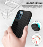 For iPhone 12/12 Pro Case, Tough Carbon Fibre Protective Cover, Black | iCoverLover Australia