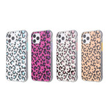For iPhone 12/12 Pro Case Leopard Print TPU + Acrylic Protective Case, Detachable Buttons, Blue | iCoverLover Australia