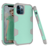 For iPhone 12/12 Pro Case Protective Armored 3-Layer Cover,Mint Green & Grey | iCoverLover Australia