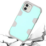 For iPhone 12 mini Case Protective Armored 3-Layer Cover,Mint Green & Grey | iCoverLover Australia