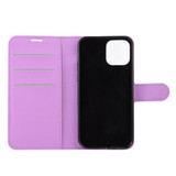 For iPhone 12 Pro Max Case Lychee Texture Folio PU Protective Case , Holder & Card Slots & Wallet, Purple | iCoverLover Australia