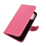 For iPhone 12 Pro Max Case Lychee Texture Folio PU Protective Case , Holder & Card Slots & Wallet, Rose Red | iCoverLover Australia
