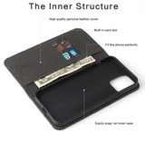 For iPhone 12 mini (5.4in) Case, Fierre Shann Crocodile Pattern Genuine Cow Wallet Leather Cover, Black | iCoverLover Australia