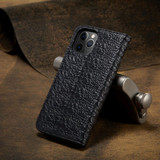 For iPhone 12 mini (5.4in) Case, Fierre Shann Crocodile Pattern Genuine Cow Wallet Leather Cover, Black | iCoverLover Australia