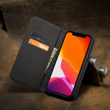 For iPhone 12 mini (5.4in) Case, Fierre Shann Crocodile Pattern Genuine Cow Wallet Leather Cover, Black | iCoverLover Australia