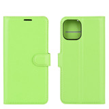 For iPhone 12 Pro Max Case Lychee Texture Folio PU Protective Case , Holder & Card Slots & Wallet, Green | iCoverLover Australia