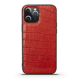 For iPhone 12 Pro Max (6.7in) Case, Genuine Leather Crocodile Pattern Cover, Red | iCoverLover Australia