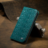 For iPhone 12 Pro Max (6.7in) Case, Fierre Shann Crocodile Pattern Genuine Cow Wallet Leather Cover, Green | iCoverLover Australia