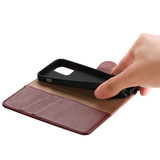 For iPhone 12 Pro Max (6.7in) Case Fashion Cowhide Genuine Leather Wallet Cover Red | iCoverLover Australia