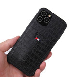 For iPhone 12/12 Pro (6.1in) Case, Crocodile Pattern PU Leather Card Slot Cover Black | iCoverLover Australia