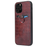 For iPhone 12/12 Pro (6.1in) Case, Crocodile Pattern PU Leather Card Slot Cover Brown | iCoverLover Australia
