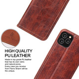 For iPhone 12/12 Pro (6.1in) Case PU Leather Flip Wallet Protective Cover Kickstand Brown | iCoverLover Australia