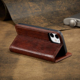 For iPhone 12/12 Pro (6.1in) Case PU Leather Flip Wallet Protective Cover Kickstand Brown | iCoverLover Australia