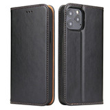 For iPhone 12 Pro Max (6.7in) Case Leather Flip Wallet Folio Cover with Stand Black | iCoverLover Australia