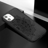 For iPhone 12 mini Case Mandala Cloth Cover PC + TPU,Magnetic Function and Hand Strap, Black | iCoverLover Australia