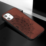 For iPhone 12 mini Case Mandala Cloth Cover PC + TPU,Magnetic Function and Hand Strap, Brown | iCoverLover Australia
