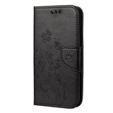 For iPhone 12 Pro Max Case Butterfly Flower Pattern Folio PU Leather Case,Holder, Card Slots, Wallet, Black | iCoverLover Australia