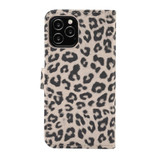 For iPhone 12/12 Pro Case Leopard Print Pattern Folio PU Leather Case,Card Slot and Holder, Gray | iCoverLover Australia