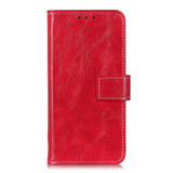 For iPhone 12 Pro Max Case Retro Wild Horse Texture Folio PU Leather Case Wallet, Red | iCoverLover Australia