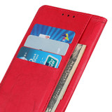 For iPhone 12/12 Pro Case Copper Buckle Retro Wild Horse Texture Folio PU Leather Case Wallet, Red | iCoverLover Australia