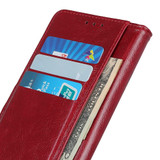 For iPhone 12/12 Pro Case Copper Buckle Nappa Texture Folio PU Leather Case Wallet, Red Wine | iCoverLover Australia