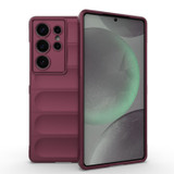 For Samsung Galaxy S25 Ultra Case - Wavy Shield, Durable TPU + Flannel Protective Cover, Wine Red | iCoverLover Australia