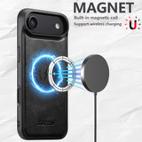 For iPhone Air Case Leather Flip Wallet Cover Stand Compatible with MagSafe Black | iCoverLover Australia