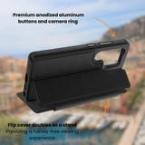 For Samsung Galaxy S25+ Plus EFM Monaco Vegan Leather Wallet Case with D3O BIO, Black | iCoverLover Australia