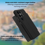 For Samsung Galaxy S25+ Plus EFM Monaco Vegan Leather Wallet Case with D3O BIO, Black | iCoverLover Australia